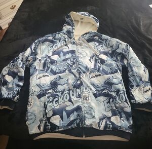 Ecko Vintage Unlimited Zip Up Hoodie with Blue and White Graphic